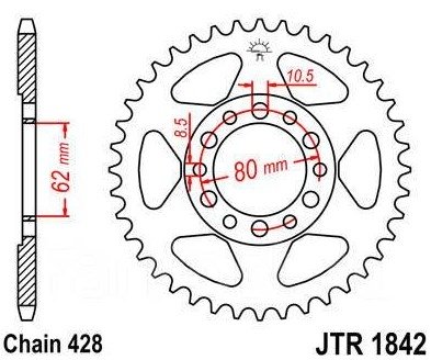 Звезда задняя JT JTR1842.50