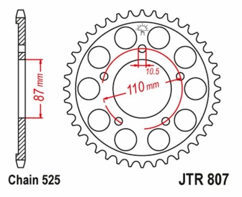 Звезда задняя JT Sprockets JTR807.45ZBK