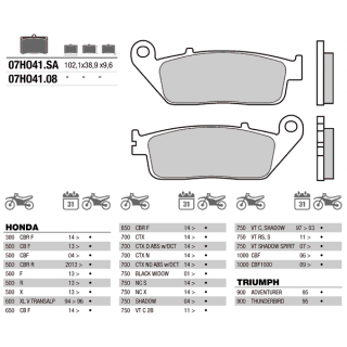 Колодки тормозные дисковые BREMBO 07HO41SA (FDB664)