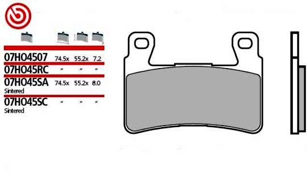 Brembo 07HO4507- комплект тормозных колодок