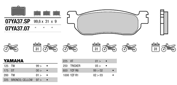 Колодки тормозные дисковые Brembo 07YA37SP (FDB2083)