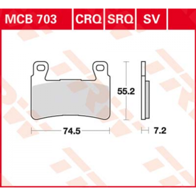 TRW LUCAS MCB703CRQ - передние дисковые тормозные колодки для агрессивной езды и соревнований
