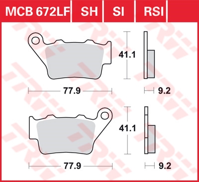 Колодки тормозные дисковые TRW LUCAS MCB672SH