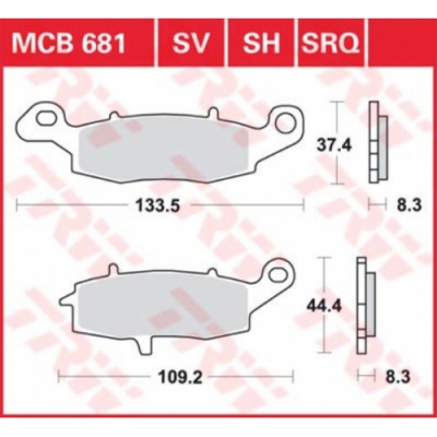 TRW LUCAS MCB681SH задние дисковые тормозные колодки для мотоциклов