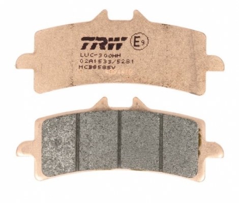 TRW LUCAS MCB858SV - комплект синтетических передних дисковых тормозных колодок APRILIA RSV4, V4 TUONO 2015-, BMW HP4 1000 2012-2016, DUCATI DIAVEL 1200 2011-2018, HONDA CBR 1000R FIREBLADE 2014-, KTM DUKE 890 2020-, TRIUMPH SPEED TRIPLE 1050 2015-, MV AUGUSTA F3 675/800 2014-