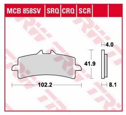 Колодки тормозные дисковые TRW LUCAS MCB858SV