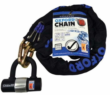 Цепь с замком Oxford 1.4m MTR Chain & Lock Black-Silver