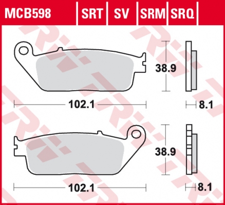 Колодки тормозные дисковые TRW LUCAS MCB598SRM