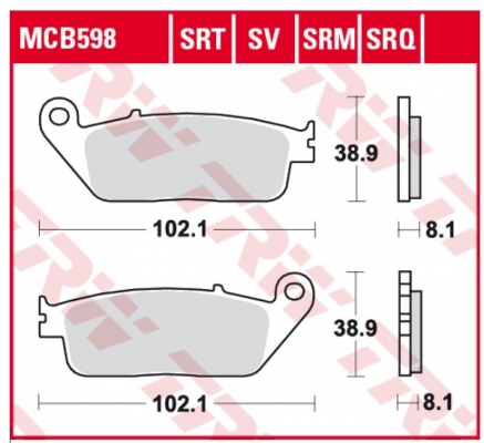 Колодки тормозные дисковые TRW LUCAS MCB598SV Колодки тормозные дисковые TRW LUCAS MCB598SV