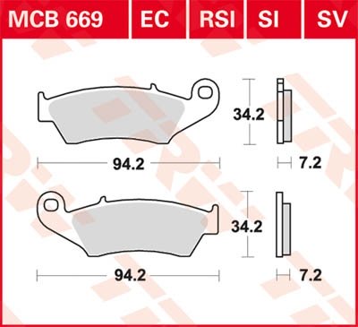 Колодки тормозные дисковые LUCAS MCB669RSI