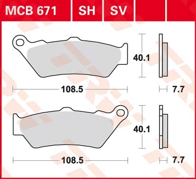 Колодки тормозные дисковые TRW MCB671