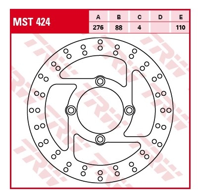 Диск тормозной передний TRW Lucas MST424 для HONDA XL 125 V VARADERO 2001-2013 (276X88X4)
