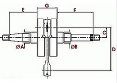 Коленвал APRILIA / YAMAHA MINARELLI 50сс (горизонтальный) (RMS 10 001 0031)
