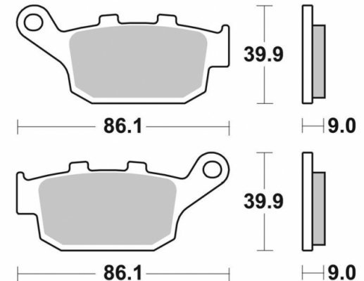 SBS 881LS - комплект задних синтетических дисковых колодок HONDA CBF 500 / CB500 X / CBR500 2013-, CB 650 F / CBR 600 2014-, NC 750 2014-, KAWASAKI VERSYS 650 2015-, Z 750 2011-2014, Z 800 2013-2017, SUZUKI SFV 650 GLADIUS 2009-2016