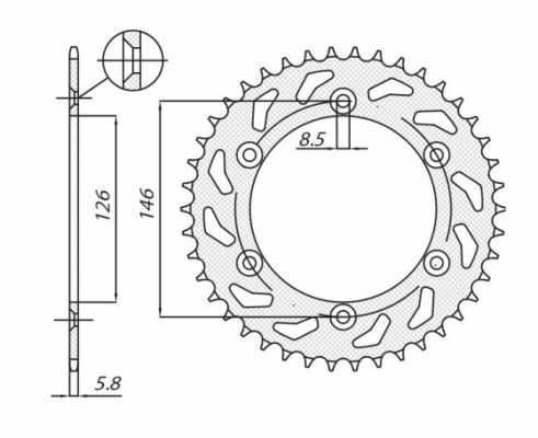 Звезда задняя SunStar 1-3577-50 для SUZUKI RM/RMZ