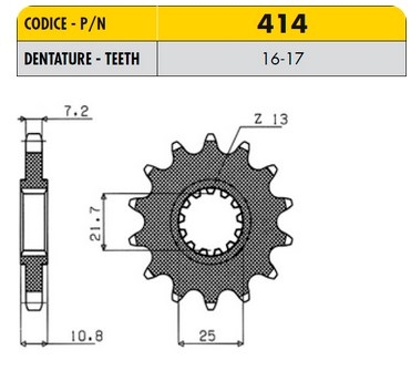 Звезда передняя SunStar 41416