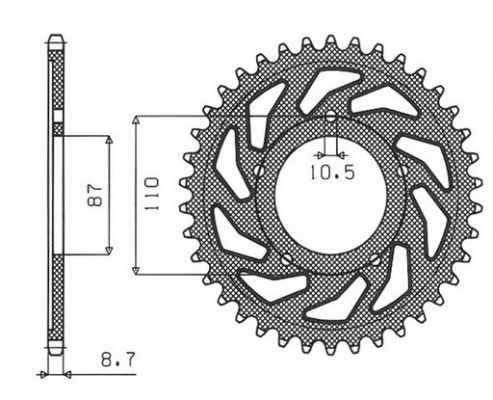 Звезда задняя SunStar 1-5383-48
