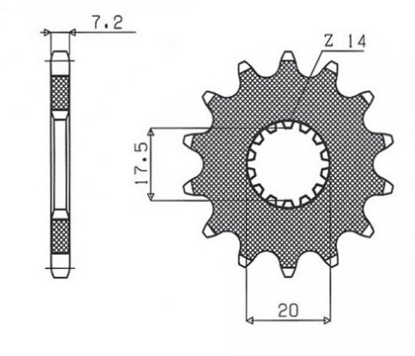 Зірка передня SunStar SUN22614 для YAMAHA DT 125R (JTF558.14)