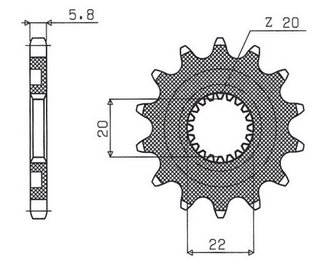 Звезда передняя SunStar 38814