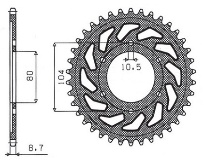 Звезда задняя SunStar 1-5353-41 Звезда задняя SunStar 1-5353-41