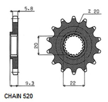 Звезда передняя Sunstar 3B013 для KAWASAKI KX-F 250 2006-2018, замена JTF1446.13