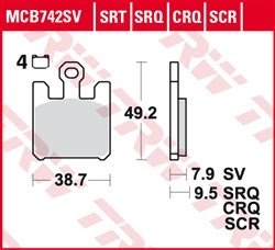 TRW LUCAS MCB742SRQ - тормозные колодки KAWASAKI ZX-6 NINJA, KAWASAKI ZX-10 NINJA, SUZUKI GSX-R1000 