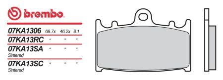 Колодки тормозные BREMBO 07KA13SA (FDB574)