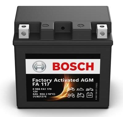 Аккумулятор мотоциклетный Bosch 0986FA1170 (6А*ч-90А) (YTZ7S)