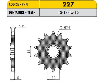 Звезда передняя SunStar 22714