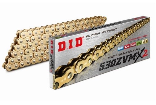 Цепь приводная DID 530ZVM-X2 G&G-120 звеньев, 530 шаг, усиленная, залотая