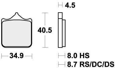 Колодки тормозные SBS 870DS