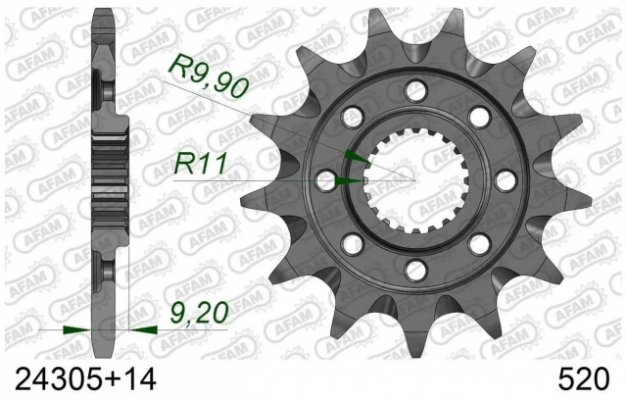 Звезда передняя Afam 24305+13 для KAWASAKI KX 250F 2006-2017 (JTF1446.13SC)