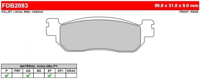 Тормозные колодки дисковые FERODO FDB2083SM