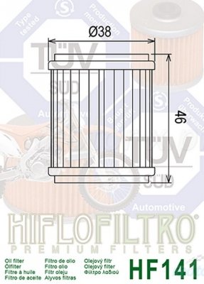 Hiflofiltro HF141 - фильтр масляный Yamaha YZF/WRF YZF125R/YP125/WR125R,X/XG250