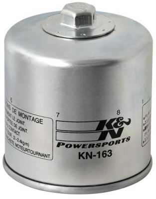 Фильтр масляный K&N KN-163 для мотоциклов BMW (HF163, 11001341616, 11421460697, 11421460845)