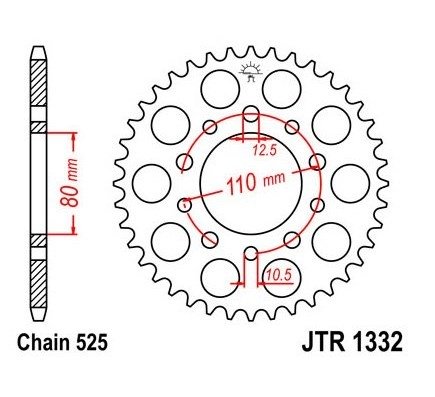 Звезда задняя JT JTR1332.44