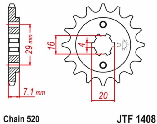 Звезда передняя Suzuki RV200 VAN VAN 2015-2019,TSR200 (TS) 1990-1992 (JT JTF1408.15)