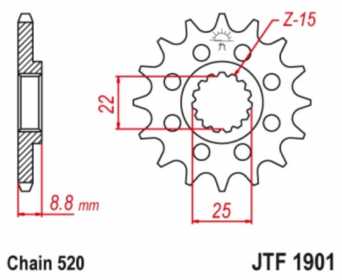 Звезда передняя JT JTF1901.15