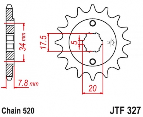 Звезда передняя JT Sprockets JTF327.11
