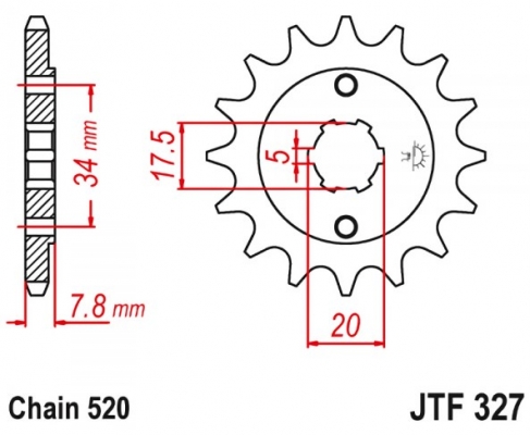 Звезда передняя JT Sprockets JTF327.15