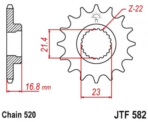 Звезда передняя JT Sprockets JTF582.16