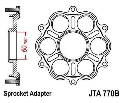 JTA770B - держатель задней звезды DUCATI PANIGALE/S/R 1199 2012-2015, 1299 2015-2016, MONSTER 1200 2014-2016