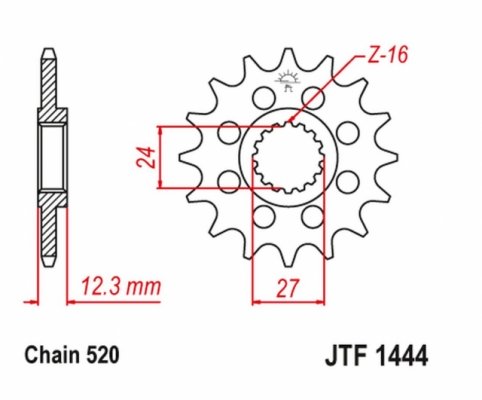 Зірка передня JT JTF1444.17 для SUZUKI GSXR 1000 2017-2020