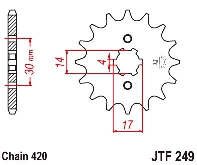 Звезда передняя JT Sprockets JTF249.14 Звезда передняя JT Sprockets JTF249.14
