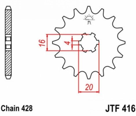 Звезда передняя JT Sprockets JTF416.14