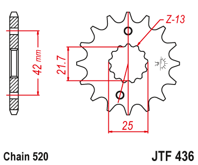 Звезда передняя JT Sprockets JTF436.13