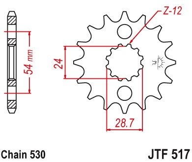 Звезда передняя JT Sprockets JTF517.16