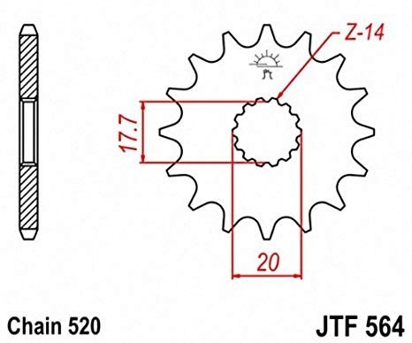 Звезда передняя JT Sprockets JTF564.13