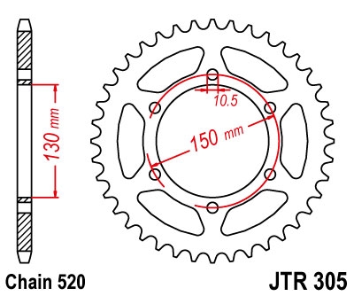 Звезда задняя JT JTR305.46 (JTR245/3.46)