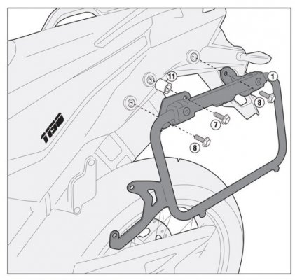 Крепеж под боковые кофры Kappa KL7705CAM для KTM 1050/1090/1190/1290/Adventure/Super Adventure